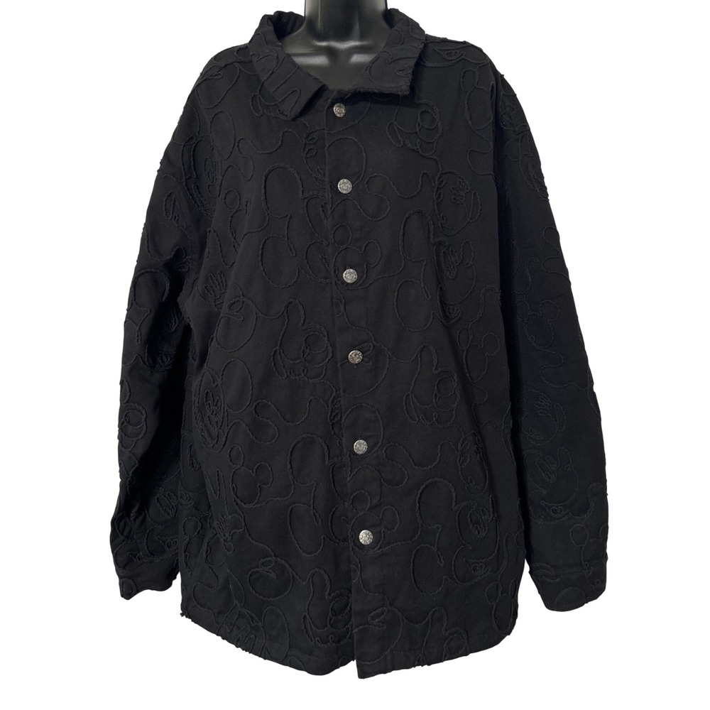Disney Mickey Mouse Embroidered Tonal Icons Jacket Box Lunch Black Plus Size 2X